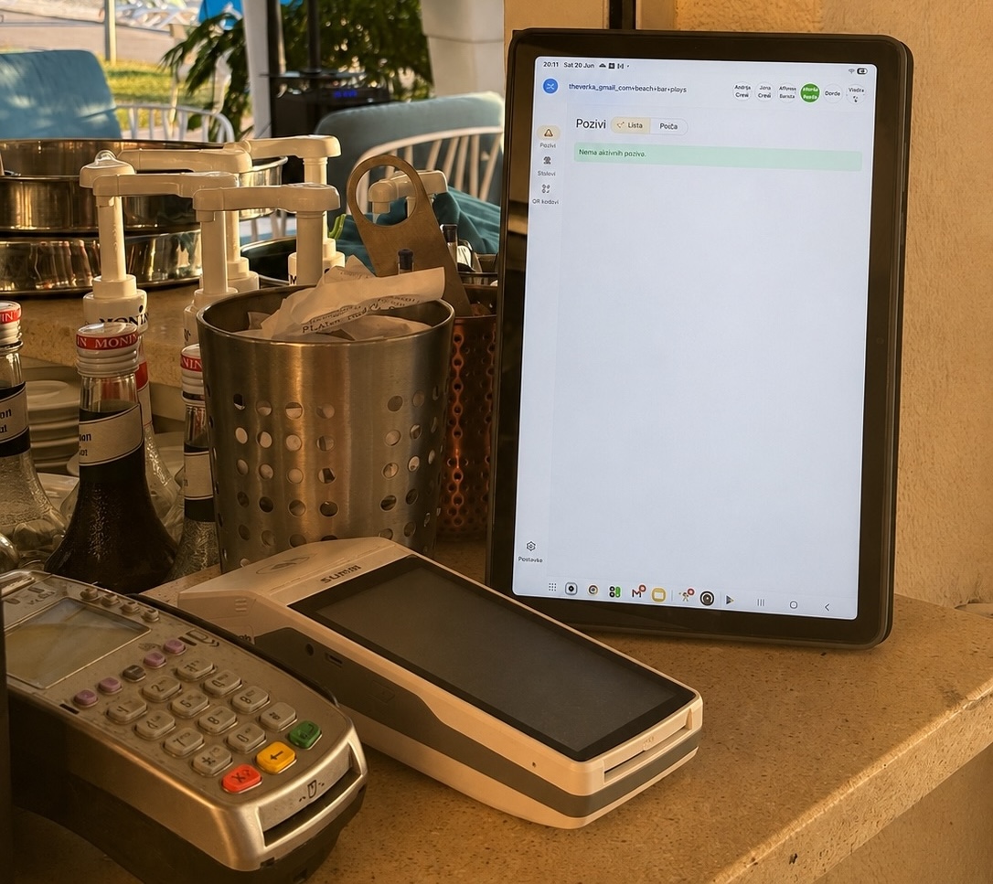 Waiterflow tablet on a service counter